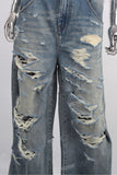 Women Distressed Ripped Flare Jeans Denim Pants Custom
