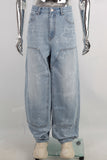 laser print baggy carpenter blue men jeans