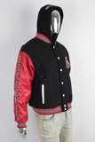 Custom Men Leather Sleeve Letterman Baseball Carsity Jacket