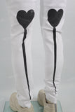 Print Embroidery Wihte Men Jeans