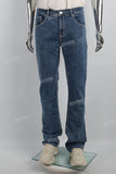 Embroidery Pocket Logo Men Jeans