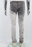 Grey Embroidery Logo Stacked Jeans Men
