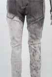 Grey Embroidery Logo Stacked Jeans Men