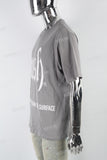 Grey Washing White Print Men's T-shirt
