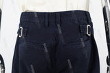 Navy Blue Metal Buckle Men's Baggy Pants