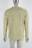 Grass Green Distressed Washed Long Sleeve Sweater