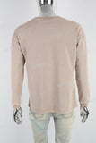 Light flesh color distressed wash long-sleeved sweater