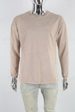 Light flesh color distressed wash long-sleeved sweater