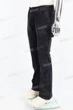 Black Skull Embroidered Black Mans Cargo Pants