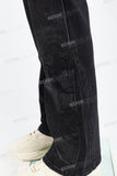 Black Skull Embroidered Black Mans Cargo Pants