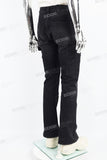 Black Skull Embroidered Black Mans Cargo Pants