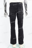 Black Skull Embroidered Black Mans Cargo Pants
