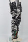 Black Grey Embroidery Ripped Cargo Baggy jeans