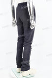 Distressed royal blue dotted embroidered sweatpants