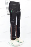 Spray panel black knitted flared track pants