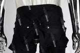black strap skinny men jeans with mutil zipper