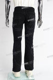 black boot cut distressed men jeans
