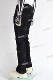 black boot cut distressed men jeans