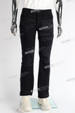 black boot cut distressed men jeans