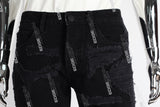 black boot cut distressed men jeans
