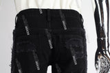 black boot cut distressed men jeans