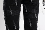 black boot cut distressed men jeans