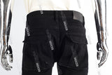 black cargo boot cut men jeans