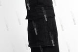 black cargo boot cut men jeans