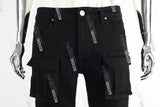 black cargo boot cut men jeans