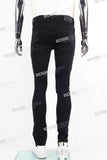 Black Skinny Distressed Zip Jeans Men