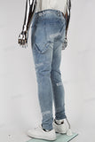 Custom Logo Blue Skinny Jeans Men