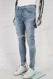 Custom Logo Blue Skinny Jeans Men