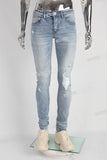 Light Blue Stretch Elastic Distressed Skinny Jeans Men