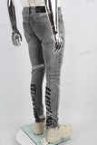 grey skinny men jeans with screen printed