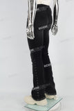 black skinny men jeans with screen printed