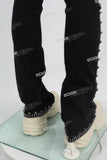 black skinny men jeans with screen printed
