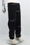 Black stone washing baggy jeans men