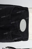 Black stone washing baggy jeans men
