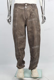 Brown pigment wash jeans men