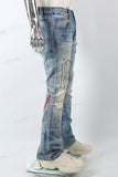Blue disdress paint splatters jeans menlogo