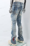Blue disdress paint splatters jeans menlogo