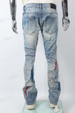Blue disdress paint splatters jeans menlogo