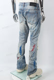 Blue disdress paint splatters jeans menlogo