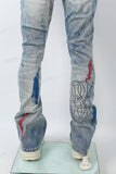 Blue disdress paint splatters jeans menlogo