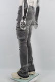 Grey cargo disdress jeans men logo