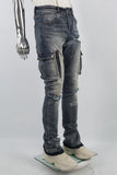 Blue cargo disdress jeans men