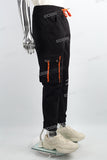 Black woven men cargo jogger pants