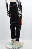 Black woven men cargo jogger pants
