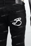 Black disdress screen print jeans men