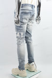 Blue screen print disdress jeans men